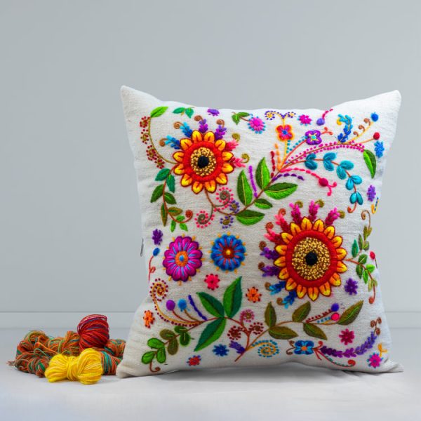 Andean Blooms Pillow - Ivory